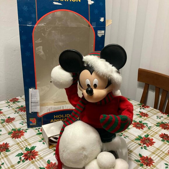 NIB 1996 RARE Disney Mickey Mouse Holiday Animation Animated w/ MovementNIB - Picture 2 of 11